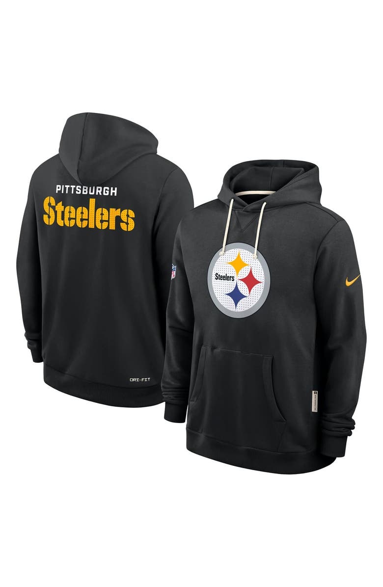 Nike Men's Nike Black Pittsburgh Steelers Sideline Standard Issue Initial Home Dri-FIT Hoodie, Alternate, color, Black