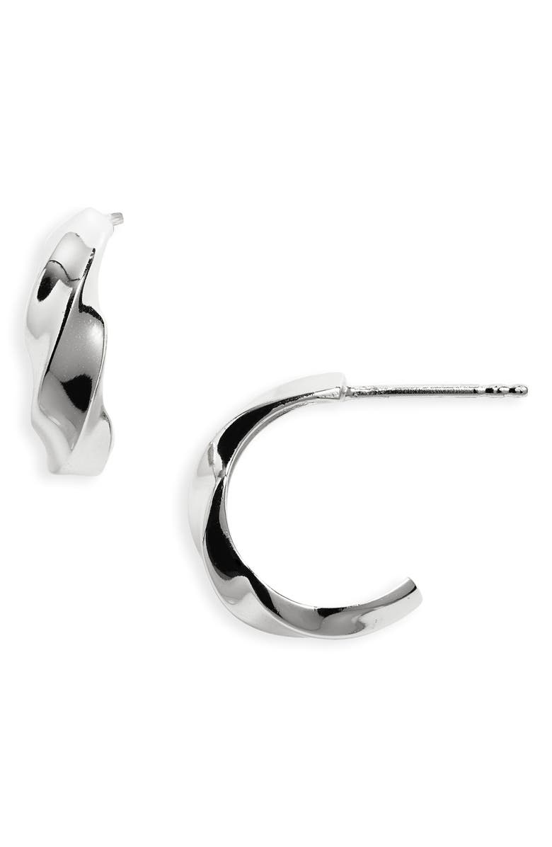 ARGENTO VIVO Sterling Silver Twisted Hoop Earrings, Main, color, Silver