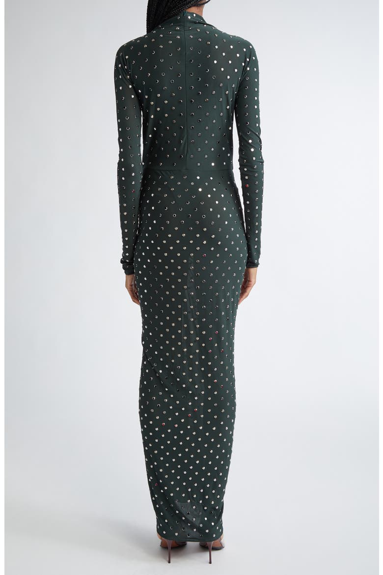 Embellished Draped Long Sleeve Body-Con Dress, Alternate, color, FORET