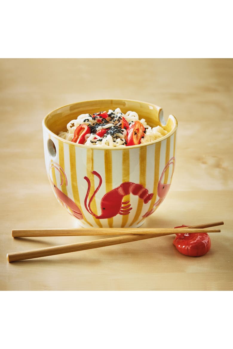 Shrimp Noodle Bowl S/2 Multi Stoneware Everyday, Alternate, color, Beige