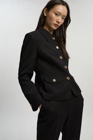 Karen Millen Textured Compact Stretch Tailored Jacket