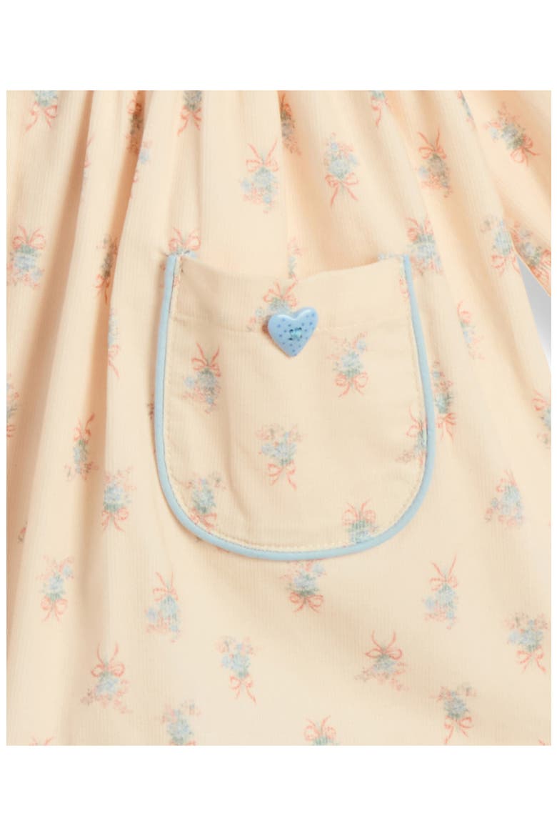 Audrey Floral Corduroy Dress & Bloomers, Alternate, color, CREAM