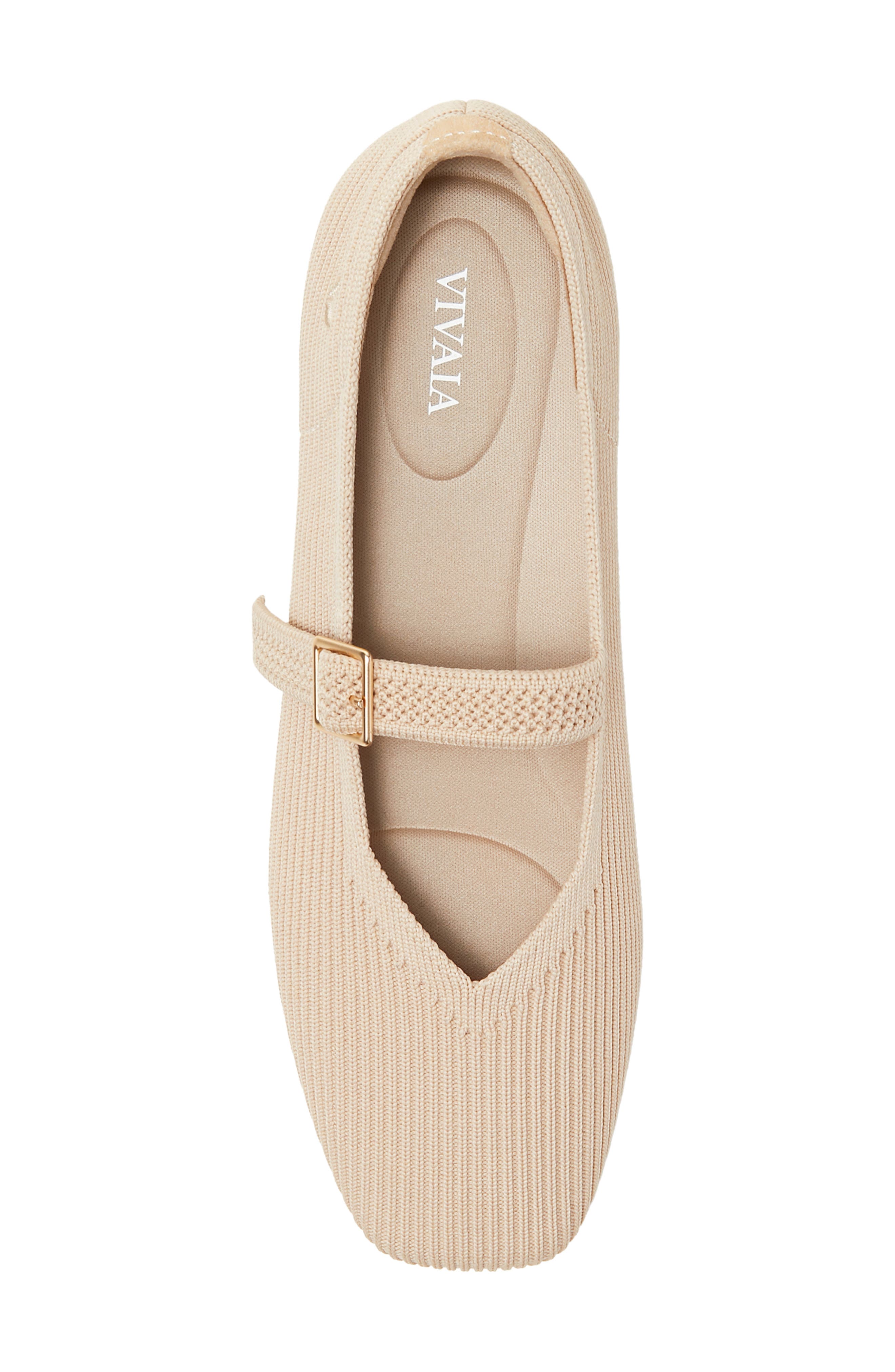 Margot Mary-Jane Square-Toe Ballet Flats, Alternate, color, ALMOND
