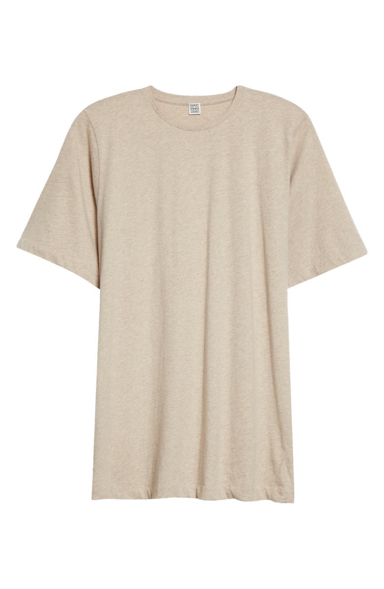 TOTEME Oversize Organic Cotton T-Shirt, Alternate, color, Beige Melange