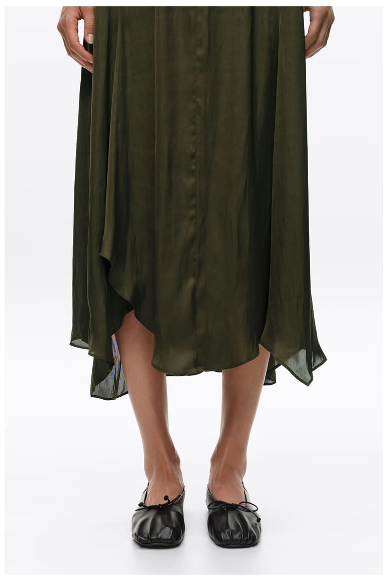 Asymmetric Lace Overlay Midi Dress, Alternate, color, KHAKI