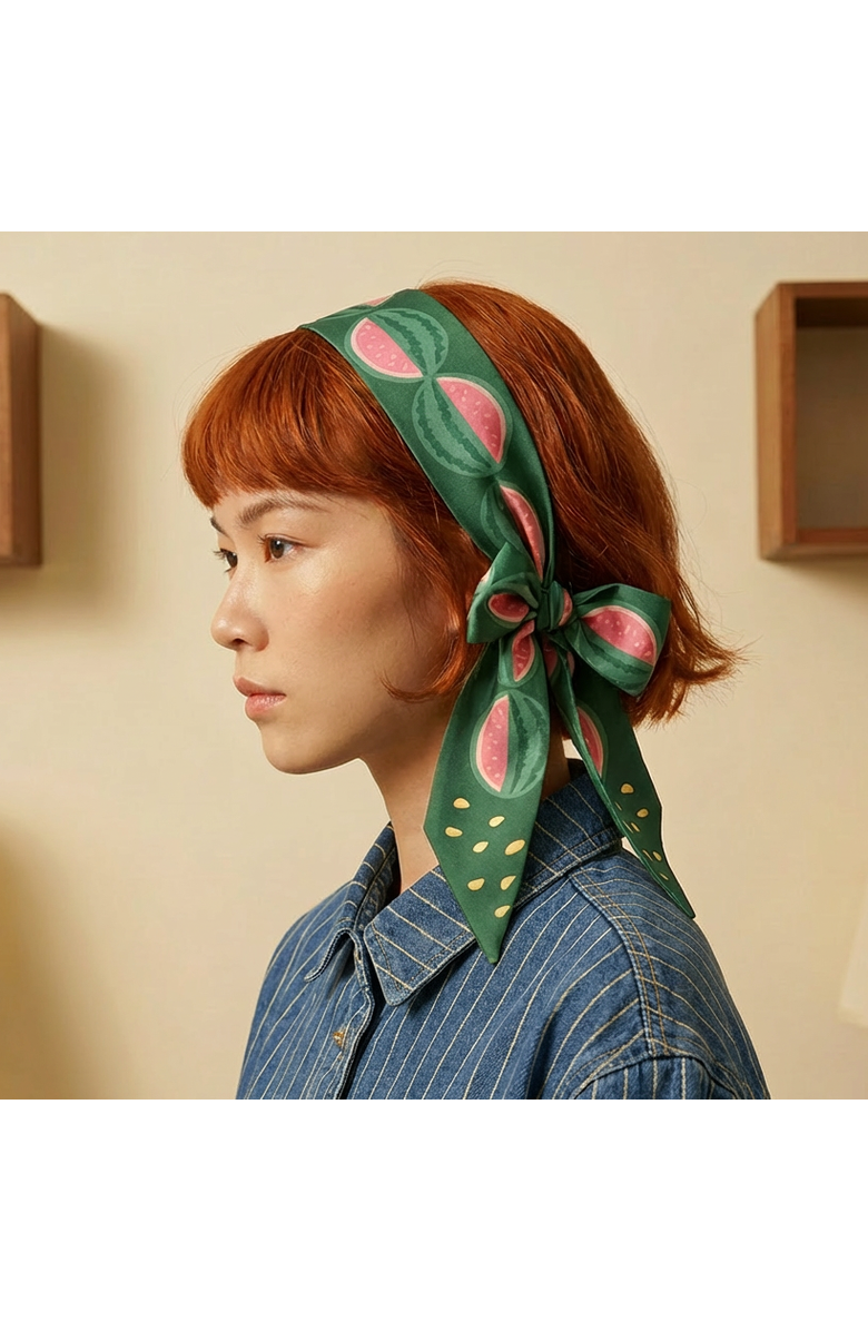 Centinelle Watermelon Twilly Ribbon Scarf, Alternate, color, Red