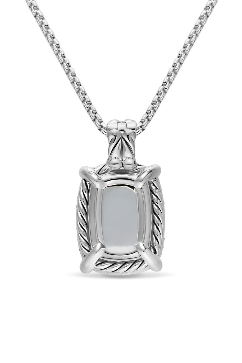 Chatelaine Elongated Pendant Necklace in Sterling Silver with Diamonds, Alternate, color, SILVER PAVE