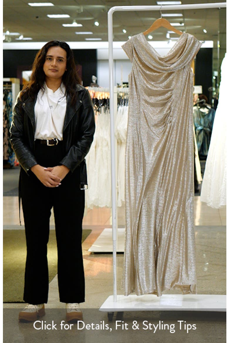 Metallic Drape Neck Gown video