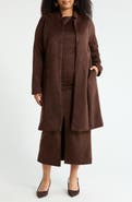 Renee C Faux Suede Longline Coat