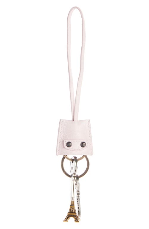 Balenciaga Le City Eiffel Leather Bag Charm In 5826 Vintage Pink