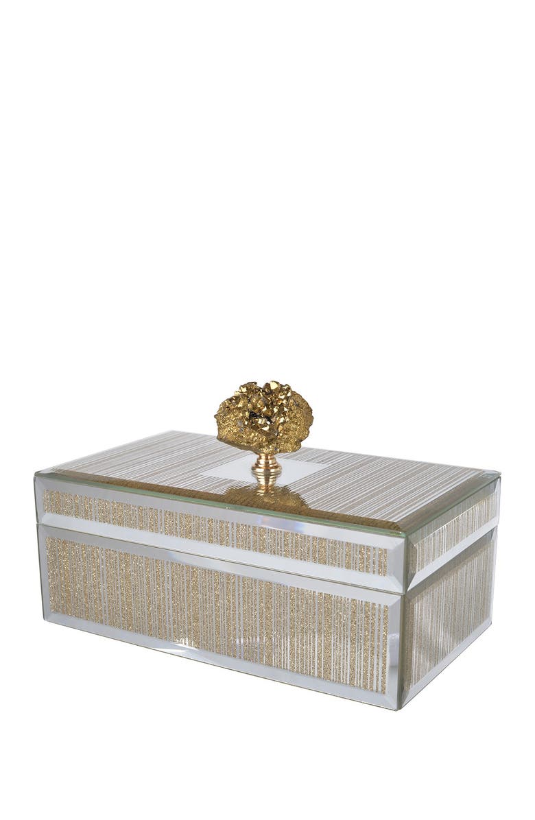 R16 HOME Sullivan Striped Box - Medium, Main, color, Champagne/Silver