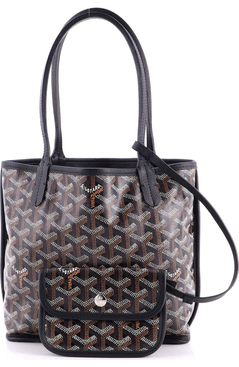 Pre-Owned Goyard Anjou Reversible Tote Coated Canvas Mini, Alternate, color, Black