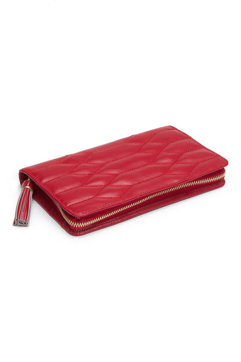Caroline Quilted Jewelry Portfolio, Main, color, RED