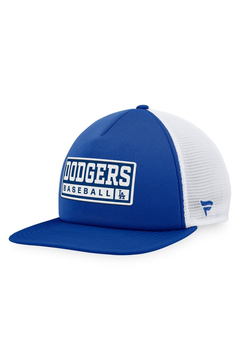 Men's Majestic Royal/White Los Angeles Dodgers Foam Trucker Snapback Hat, Main, color, Royal