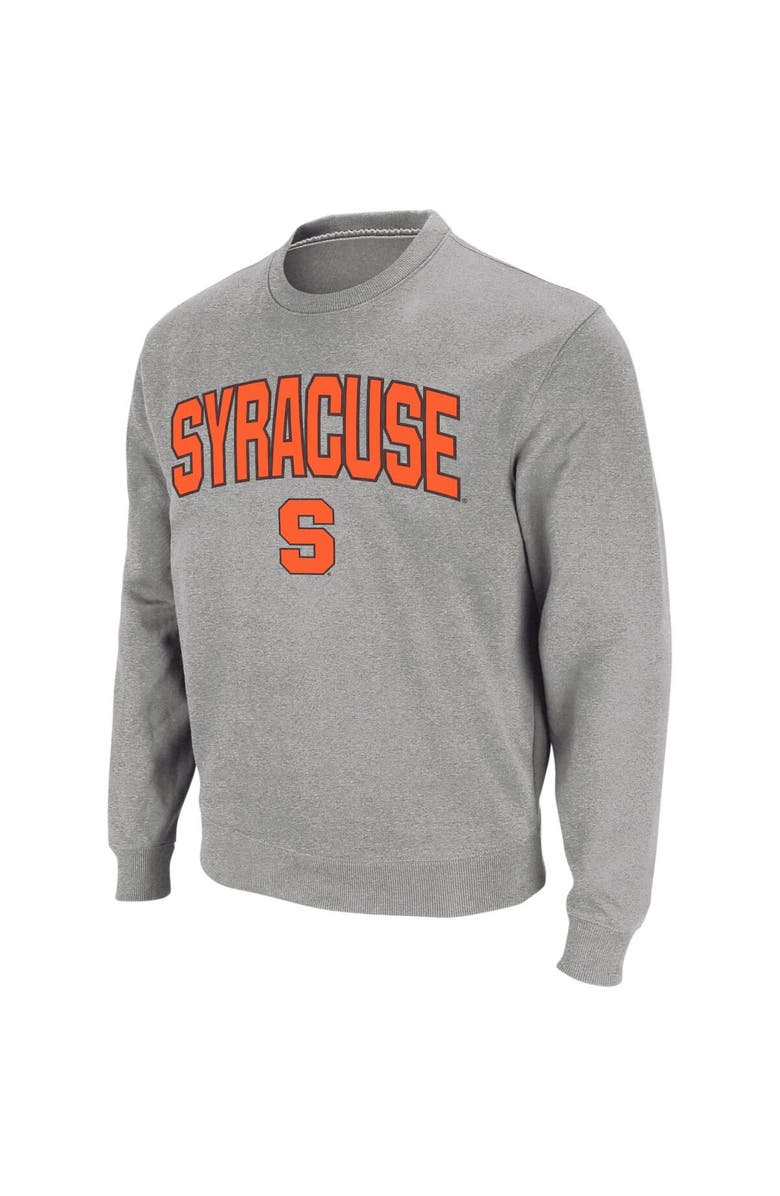 COLOSSEUM Men's Colosseum Heather Gray Syracuse Orange Arch & Logo Crew Neck Sweatshirt, Alternate, color, Heather Gray