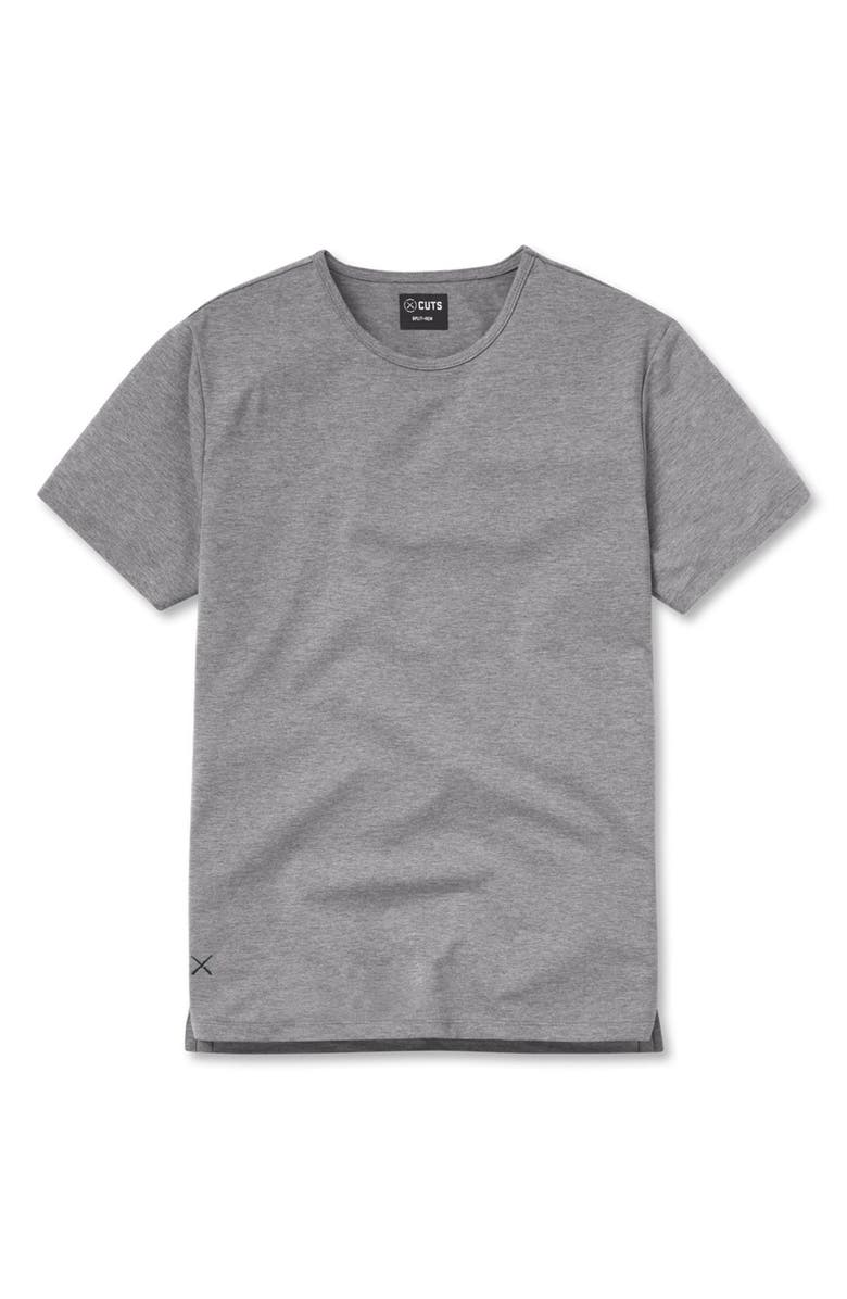 Cuts AO Split Hem T-Shirt, Alternate, color, Heather Grey
