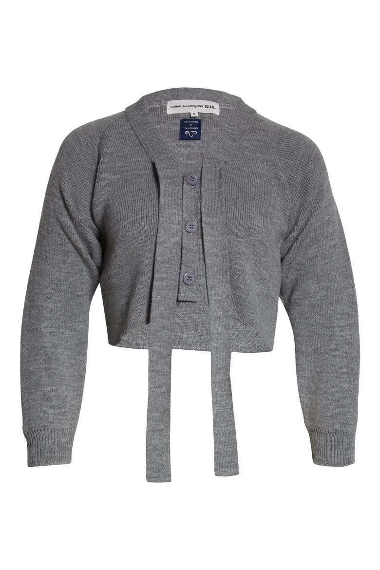 x Lochaven of Scotland Tie Neck Crop Cardigan, Alternate, color, 2 GRAY