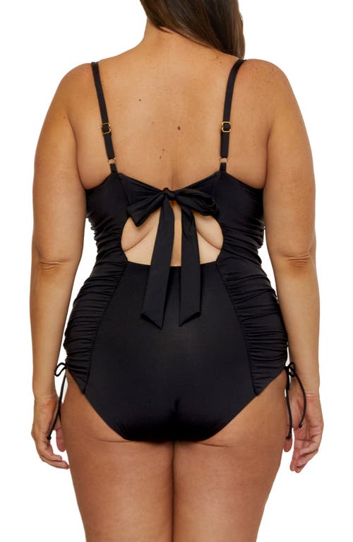Becca Etc . Colorcode Shirred One-piece Swimsuit In Black