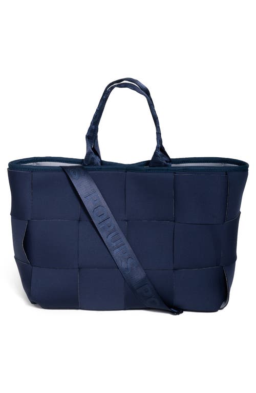 Pop Ups Brand Icon Water Resistant Woven Neoprene Tote Bag In Blue