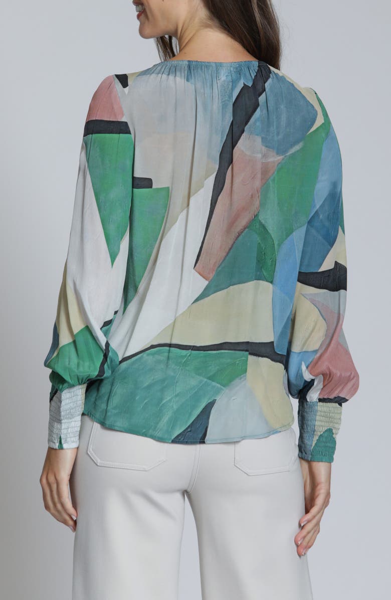 APNY Print Blouson Sleeve Top, Alternate, color, Navy Multi