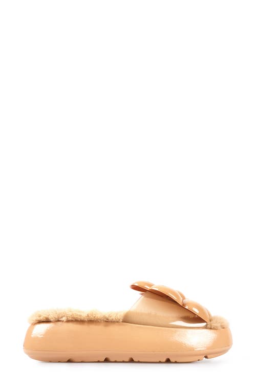 Zigi Cass Faux Fur Lined Sandal In Natural