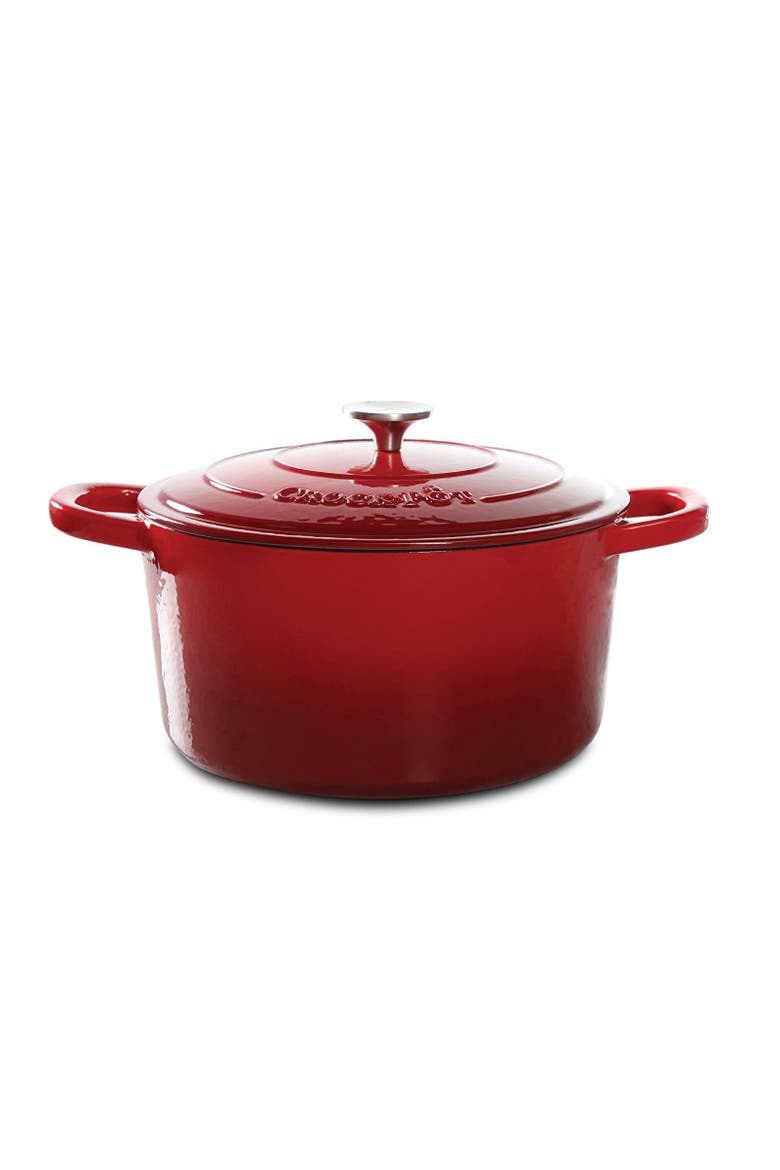 7 Quart Oval Enameled Cast Iron Dutch Oven, Alternate, color, Red