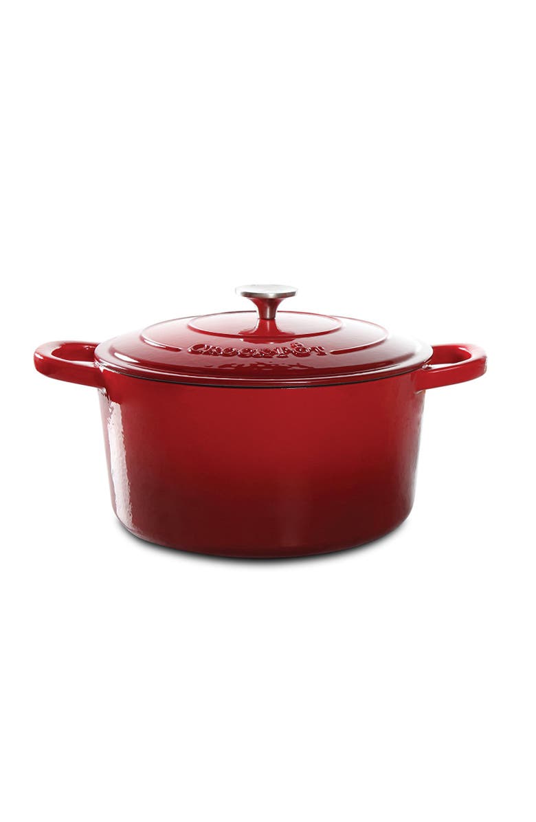 Crock-pot 7 Quart Oval Enameled Cast Iron Dutch Oven, Alternate, color, Red