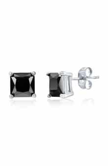 BLACKJACK 8mm Square Cubic Zirconia Stud Earrings