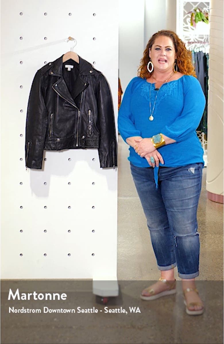 Mona Leather Biker Jacket, sales video thumbnail