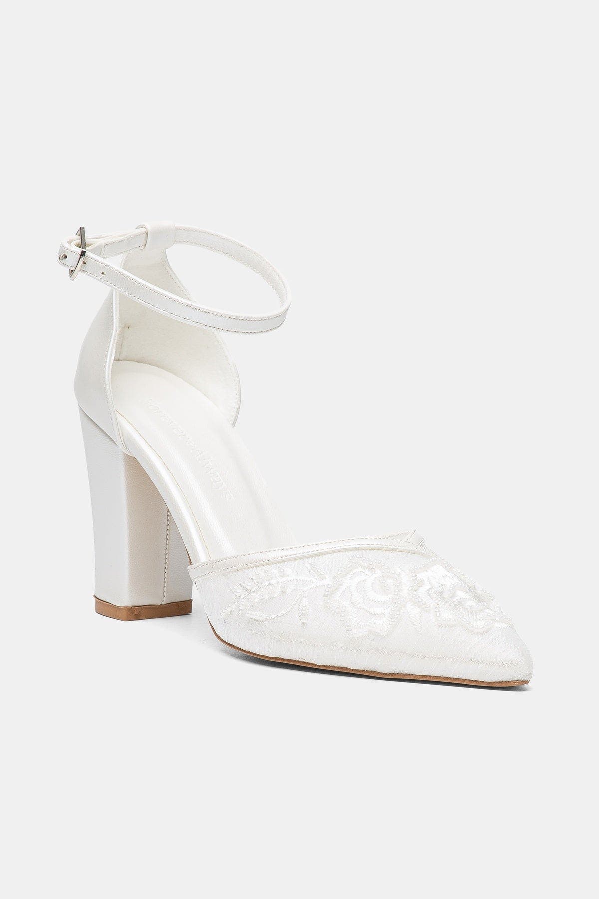 Lucienne Block Heel Ankle Strap Bridal Pump, Main, color, Ivory