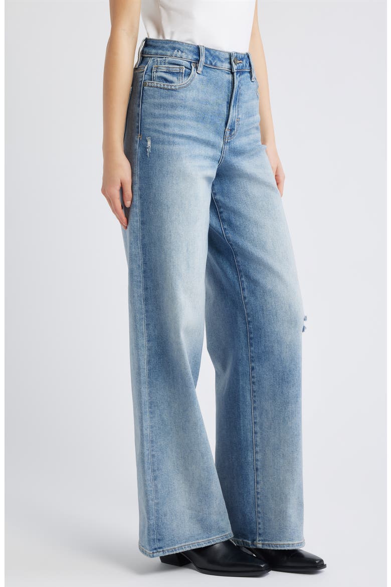 Ripped High Waist Wide Leg Jeans, Alternate, color, MEDIUM