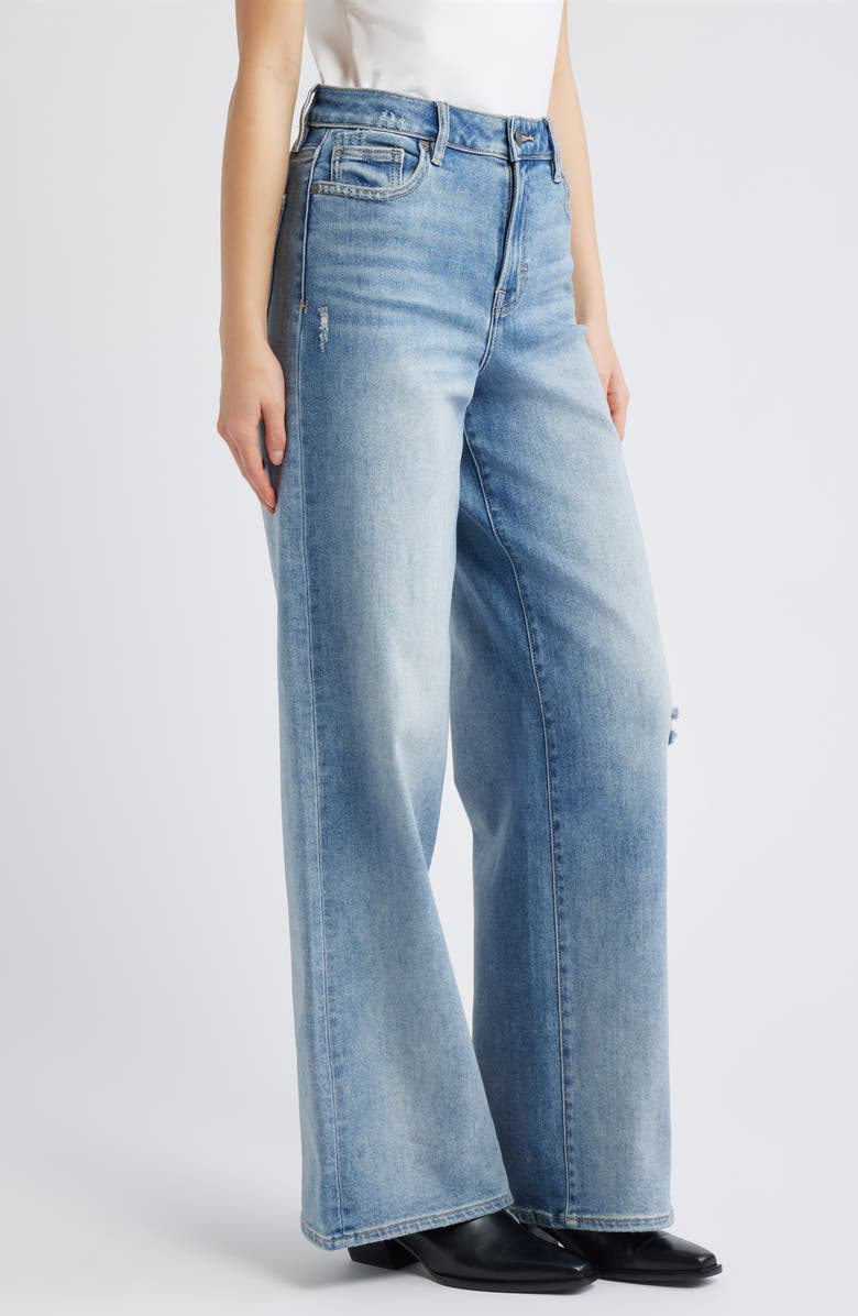 HIDDEN JEANS Ripped High Waist Wide Leg Jeans, Alternate, color, Medium