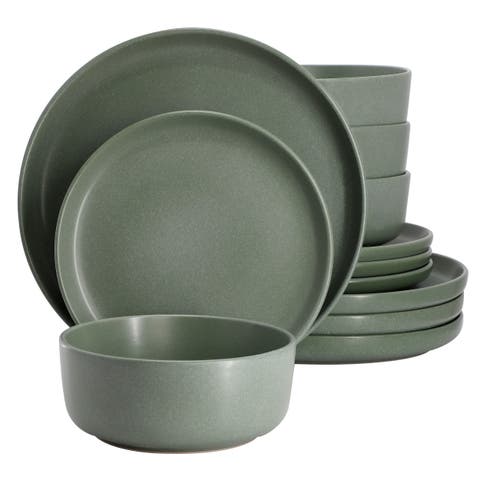 Bryant Park 12 Piece Reactive Stoneware Dinnerware Set