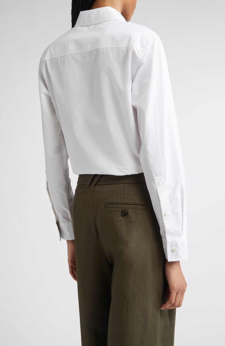 Burberry Cotton Poplin Button-Up Shirt, Alternate, color, White