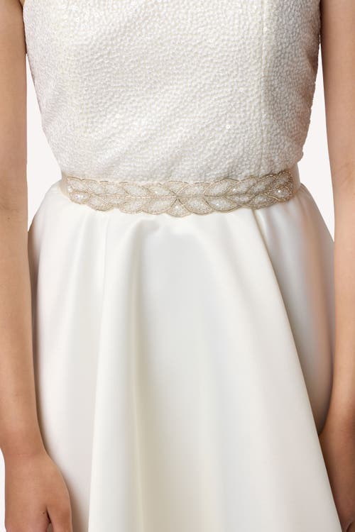 Un Deux Trois Stretchy Beaded Belt In Metallic