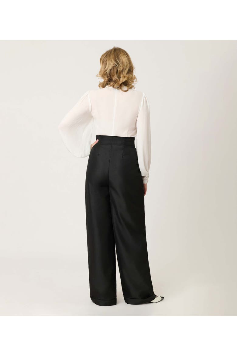 High Waist Trouser, Alternate, color, Black Solid