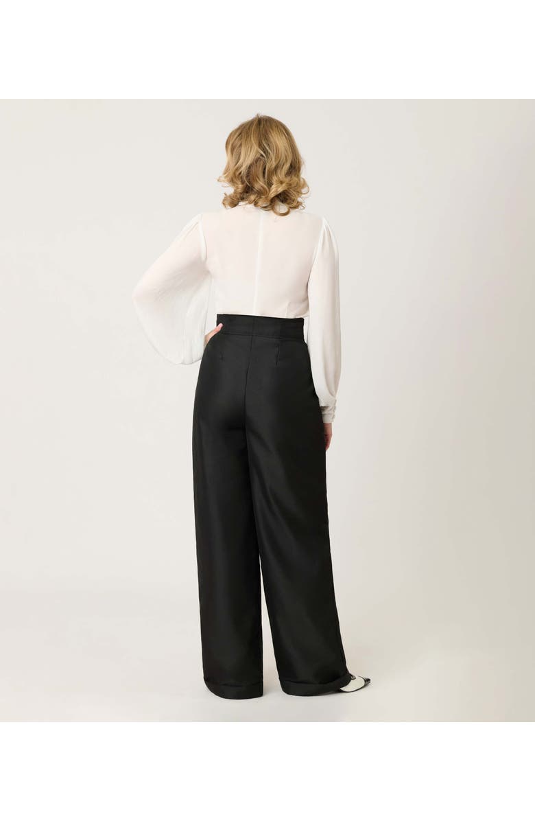 Unique Vintage High Waist Trouser, Alternate, color, Black Solid