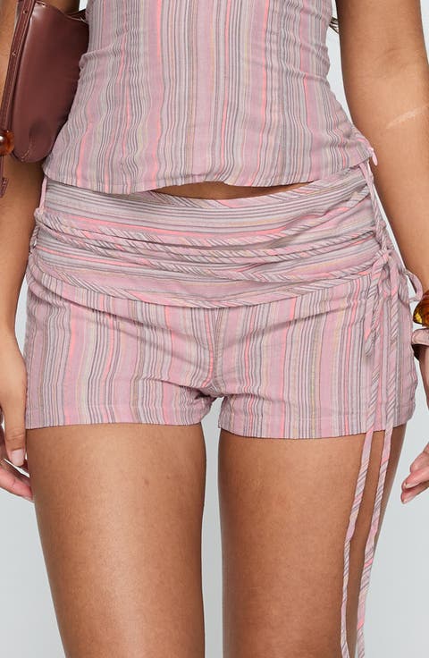 Electric Night Stripe Cotton Blend Shorts