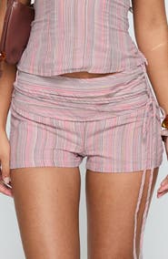 Princess Polly Electric Night Stripe Cotton Blend Shorts