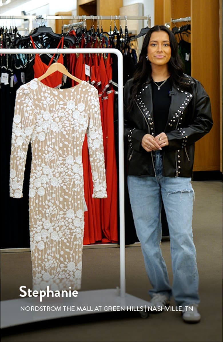 Emery Sequin Long Sleeve Body-Con Midi Dress, sales video thumbnail