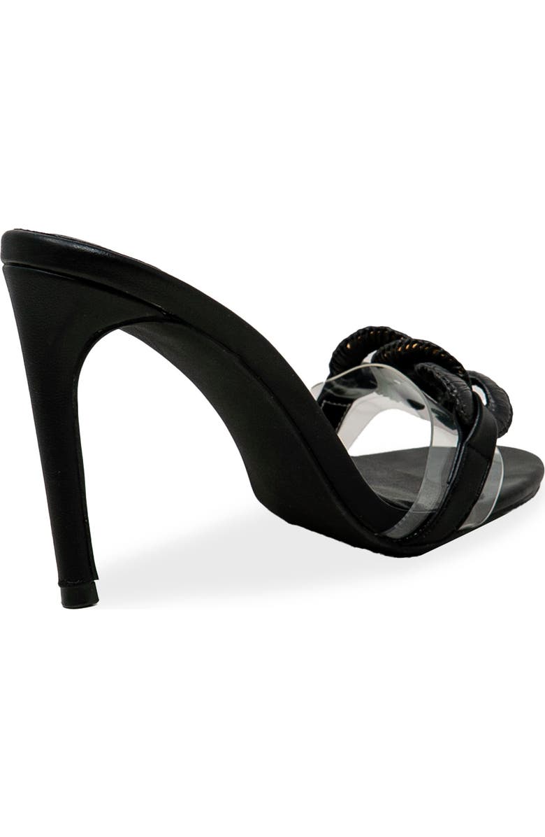 CHASE AND CHLOE Chunky Link Stiletto Mule Sandal, Alternate, color, Black