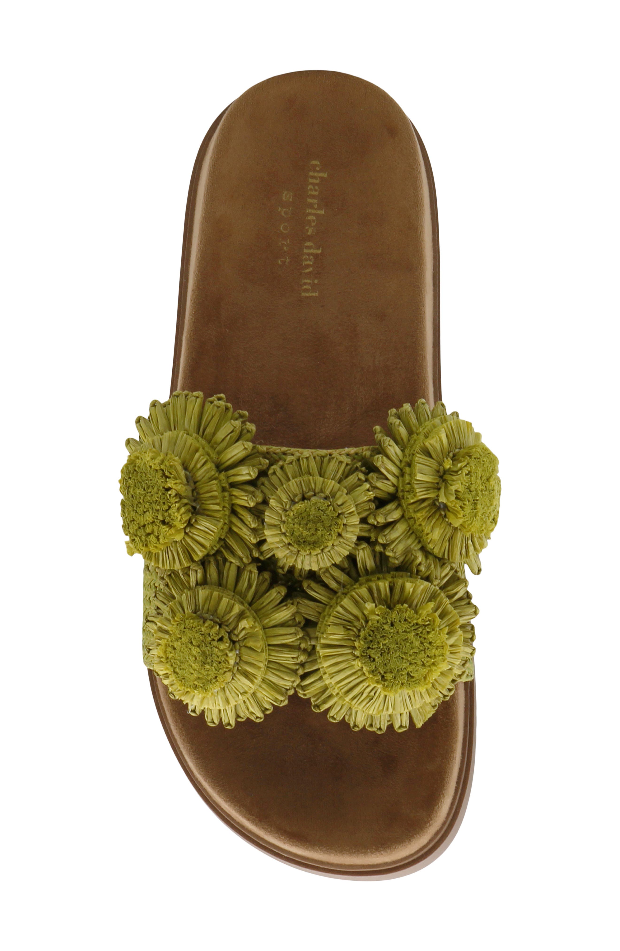 Palms Platform Slide Sandal, Alternate, color, GREEN