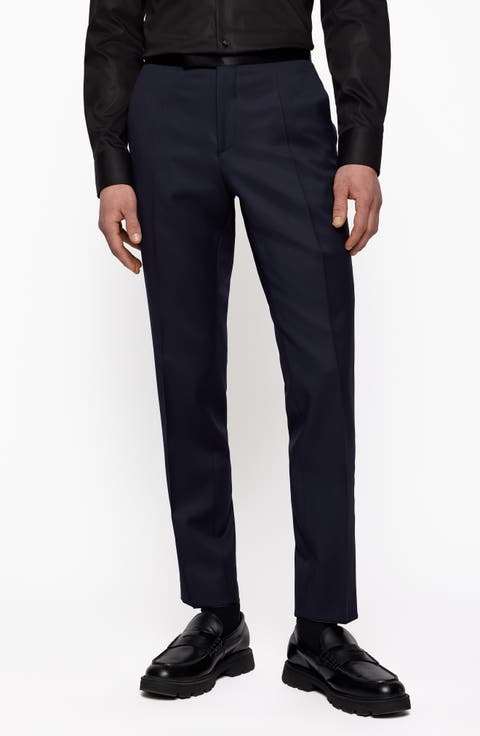 Genius Pleated Wool Tuxedo Pants