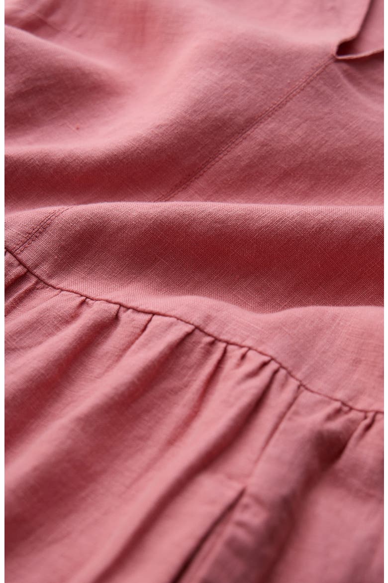 Fen Linen Midi Dress, Alternate, color, WILD ROSE SWATCH