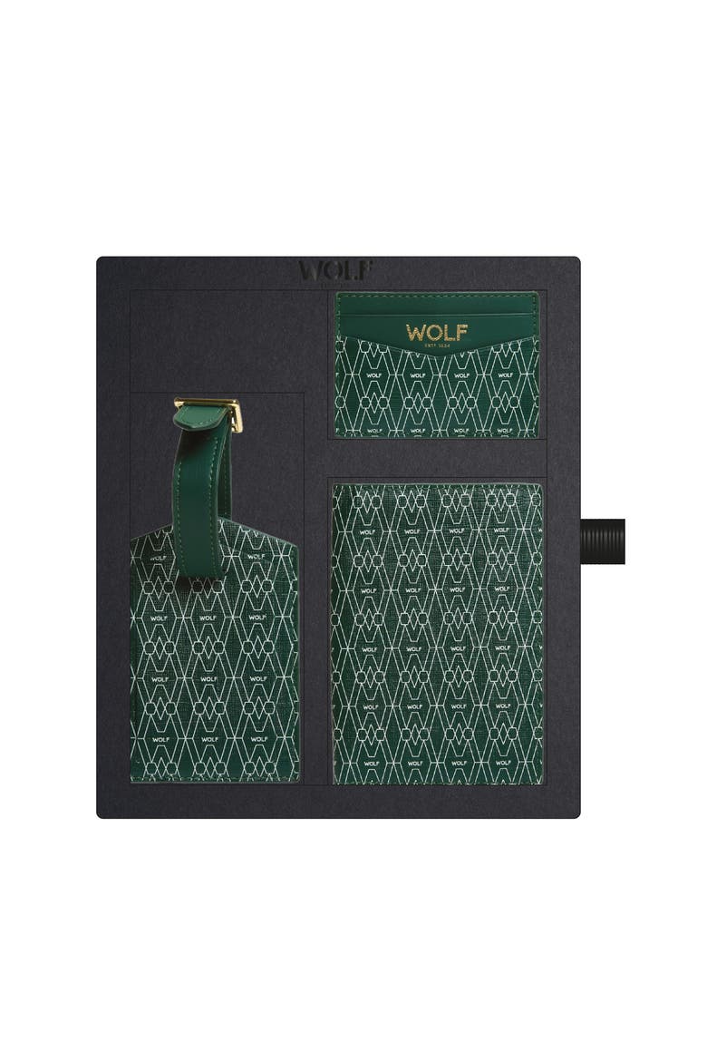 Signature Passport, Card Case & Luggage Tag Gift Set, Main, color, Green
