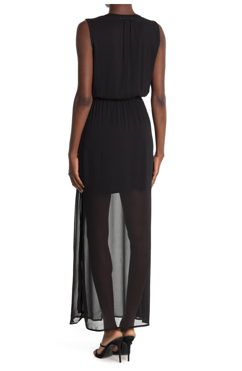 DR2 by Daniel Rainn Split Neck Sleeveless Maxi Dress, Alternate, color,