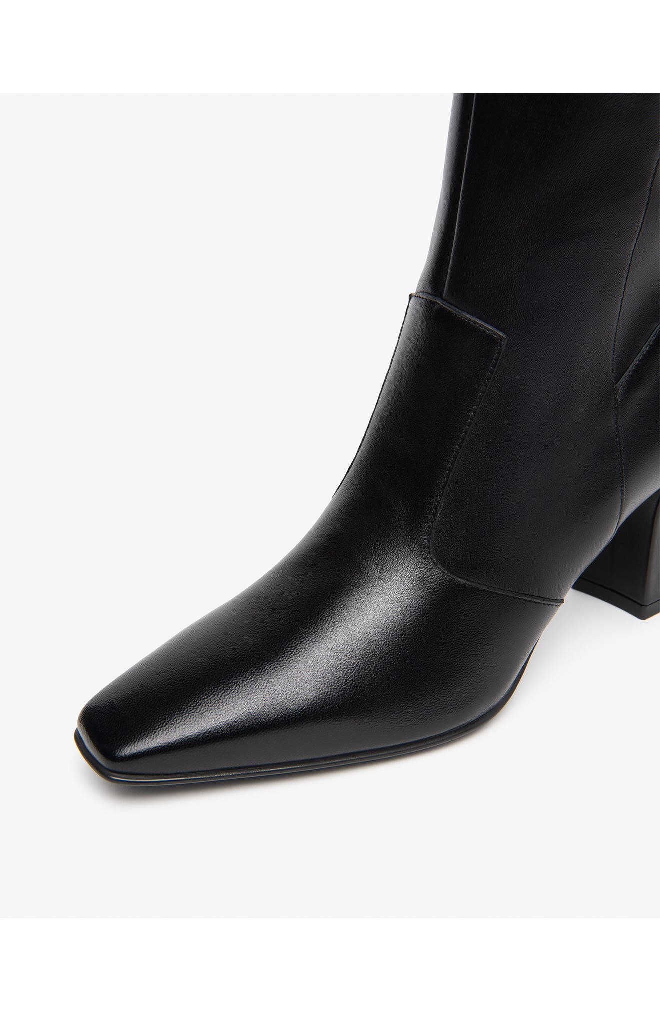 Pointed Toe Stretch Knee High Boot, Alternate, color, BLACK