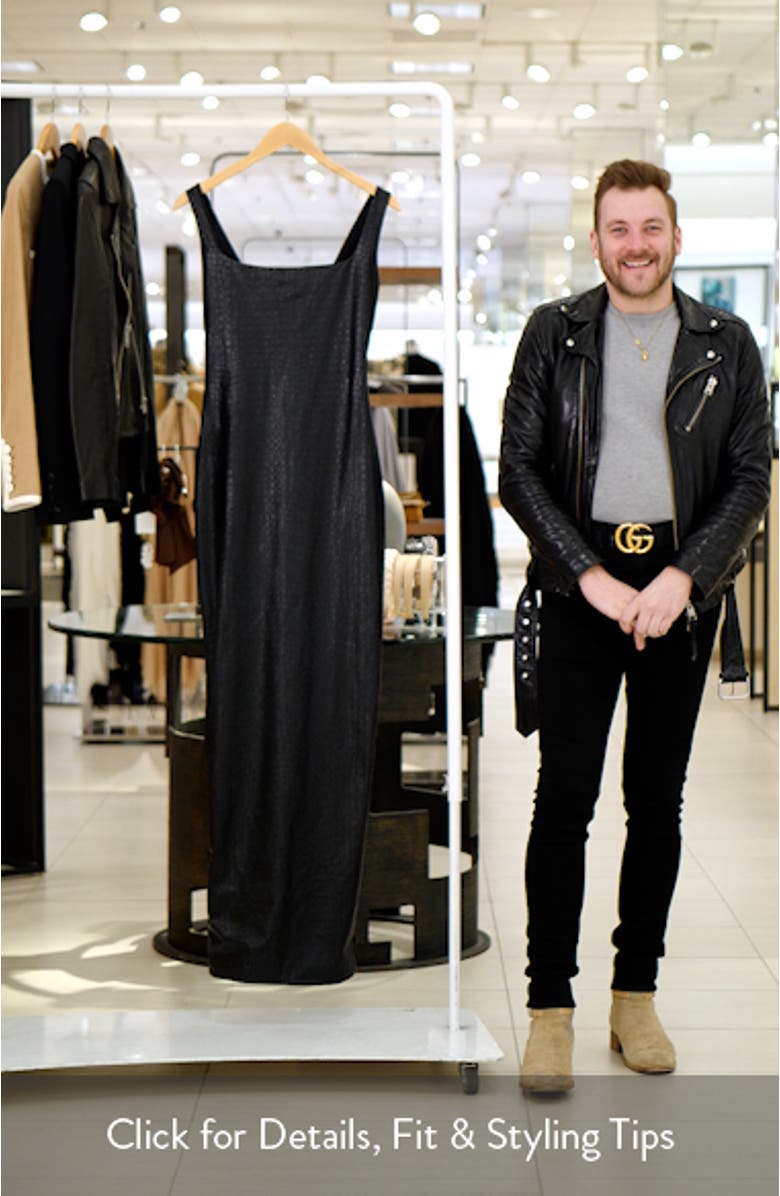 Croc Embossed Faux Leather Body-Con Dress, sales video thumbnail