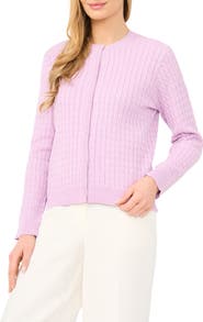 Halogen® Cable Stitch Cotton Cardigan