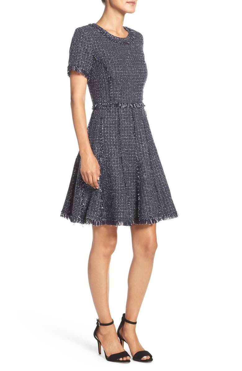 Eliza J SS TWEED FIT AND FLARE, Alternate, color,
